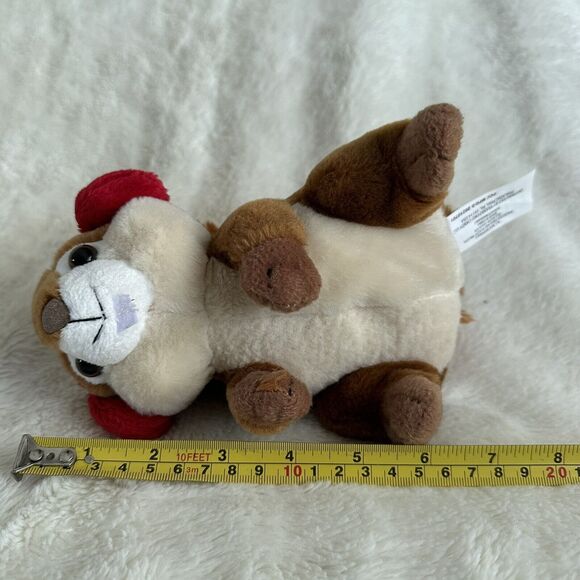 Frankford Winter Chipmunk Squirrel 6” Plush Holiday Earmuffs Ribbon Stuffed Toy - Picture 5 of 5